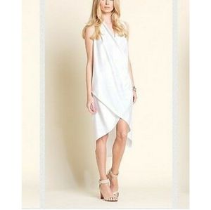Clara Sunwoo White Tulip Hem Crossover Dress